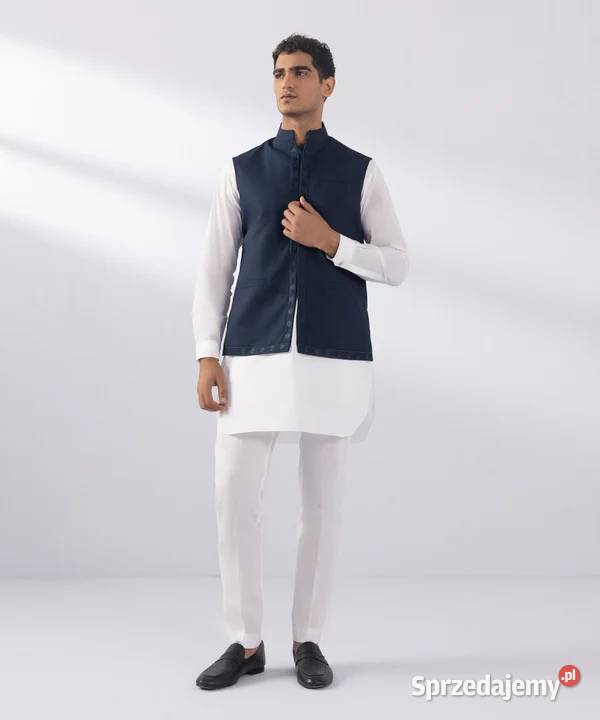 Kamizelka męska XL granatowa haft etniczna folk Szczecin sprzedam