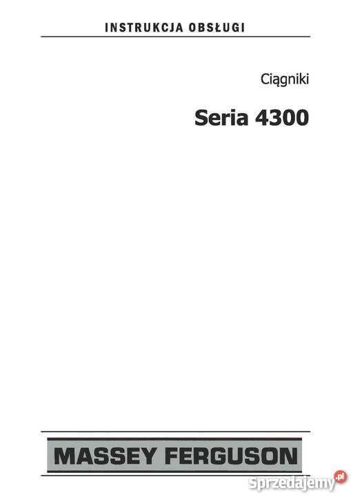 Instrukcja obsługi MF 4360 4370 Massey Ferguson wielkopolskie