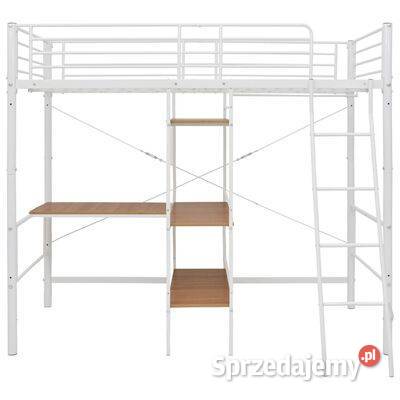 vidaXL Rama łóżka piętrowego z biurkiem biała mazowieckie Warszawa