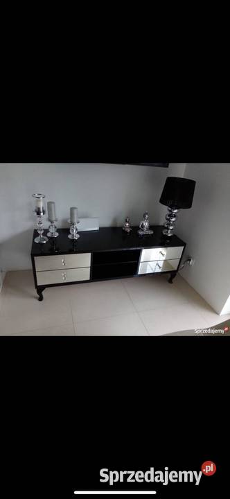 Komoda Lustrzana 140 Czarny Glass Cichy Domyk Kępno sprzedam