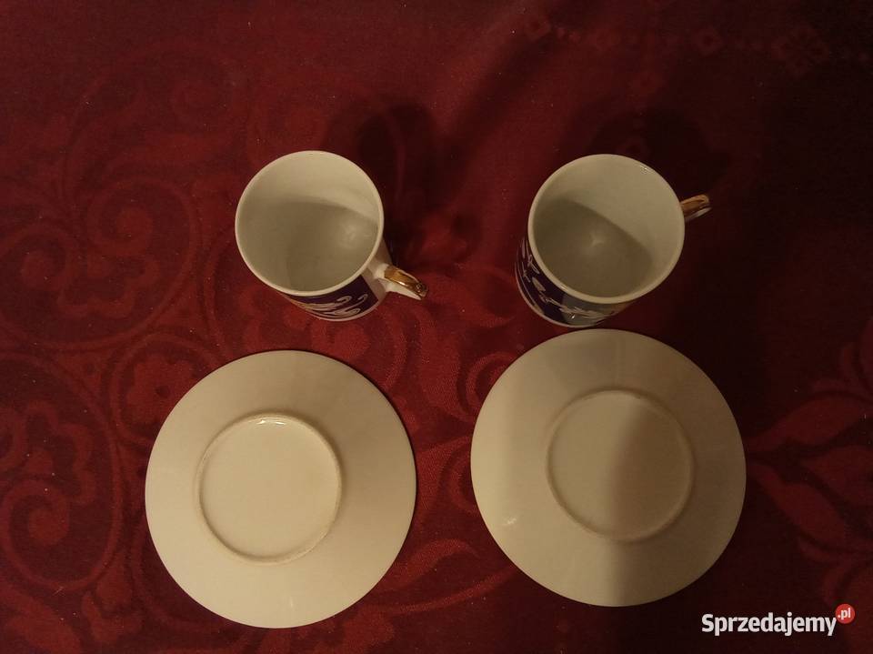2 filiżanki eleganckie espresso z amorkami