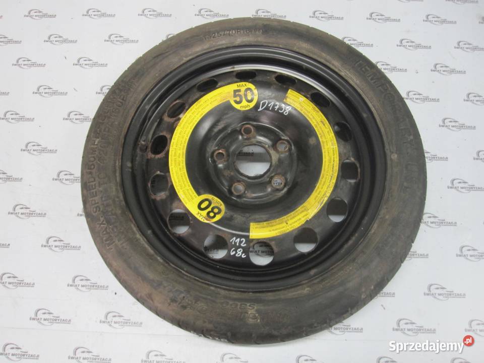 VW GOLF AUDI SEAT ALTEA koło dojazdowe 1257016