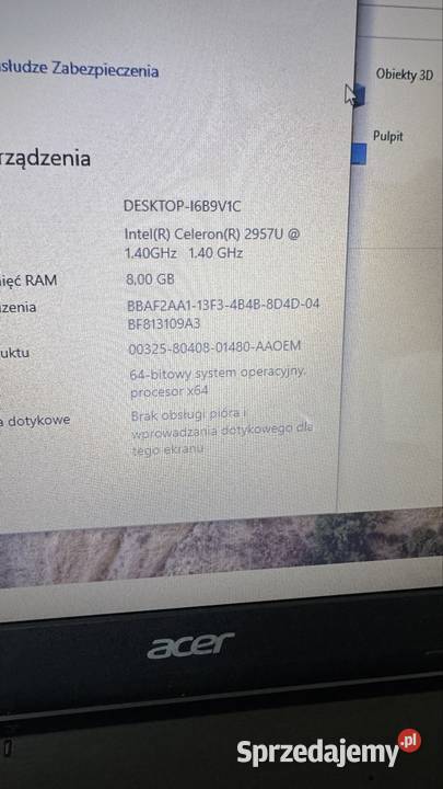 Acer ES1 571 8gb 256ssd 156 ledhd wifi hdmi Rybnik