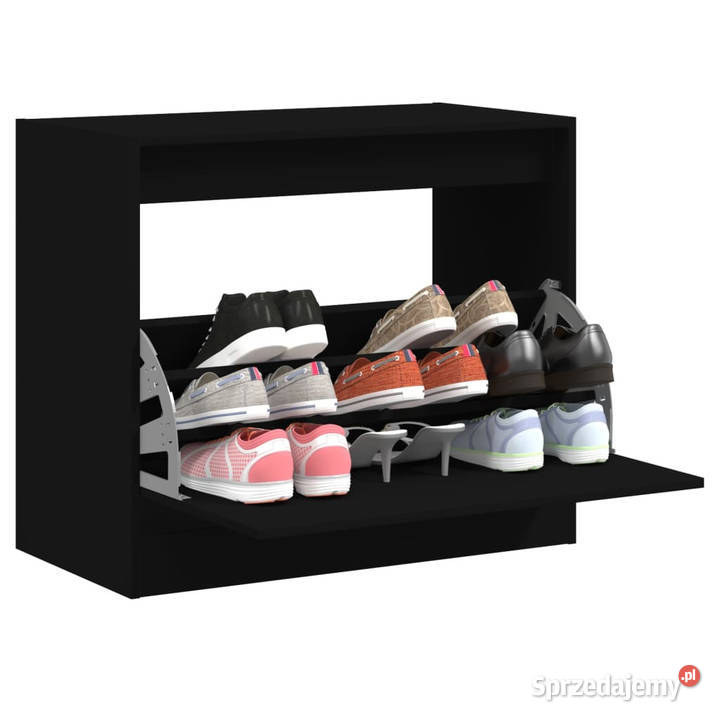 Szafka na buty czarna 80x42x69 materiał