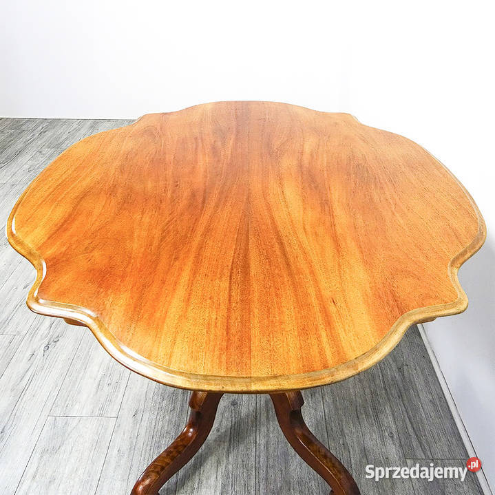 Solidny Stolik KAWOWY mahoniowy blat Stoliczek Kalisz