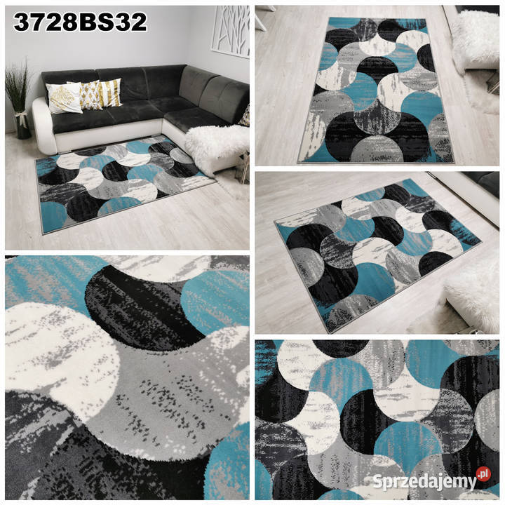 DYWAN 140X200 IDEA PŁATKI TURKUS GĘSTY WŁOS Białystok