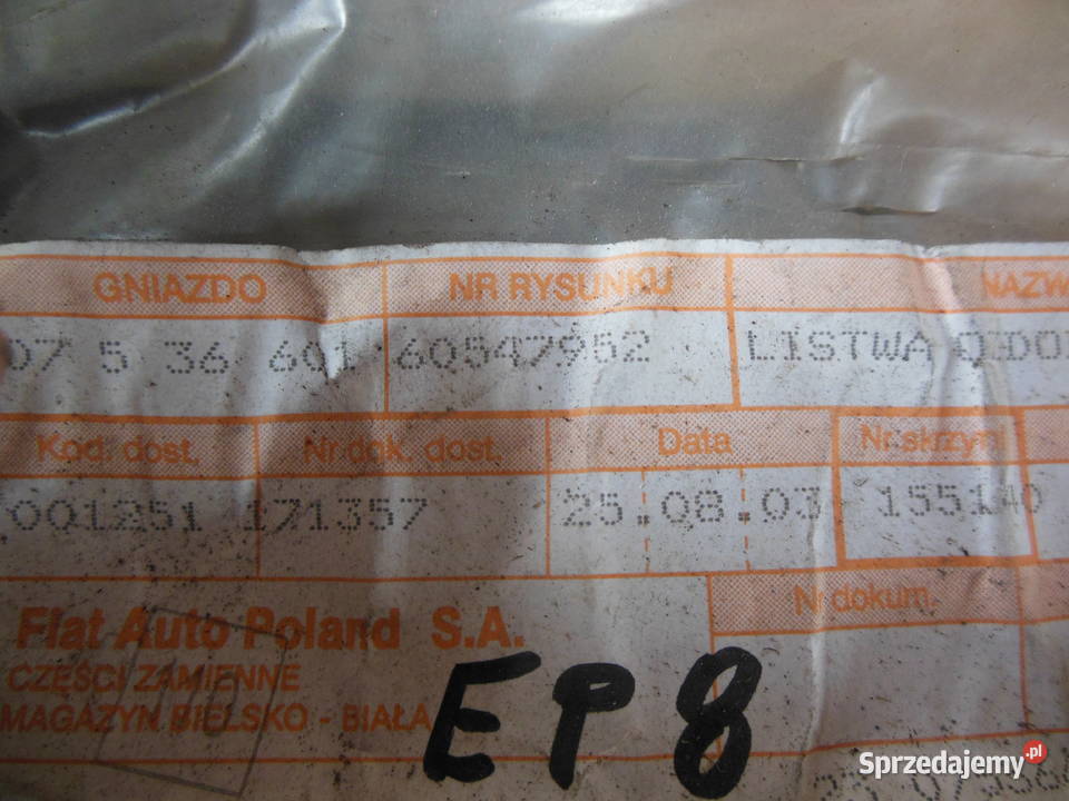 60547952 Alfa Romeo 33 Osłona progów tylna prawa Kozy