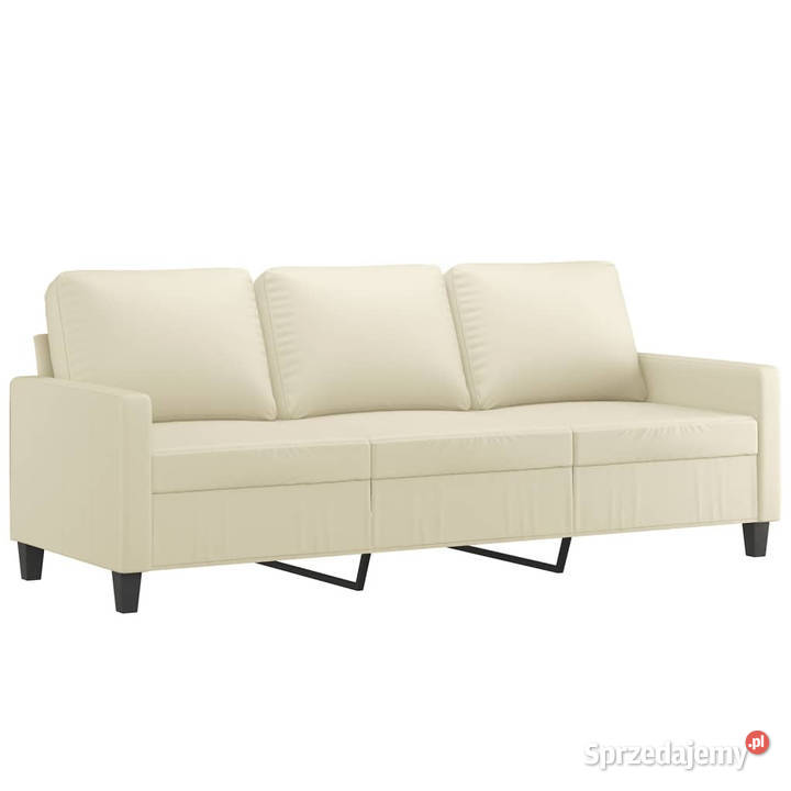 2osobowa sofa z poduszkami kremowa sztuczna Warszawa