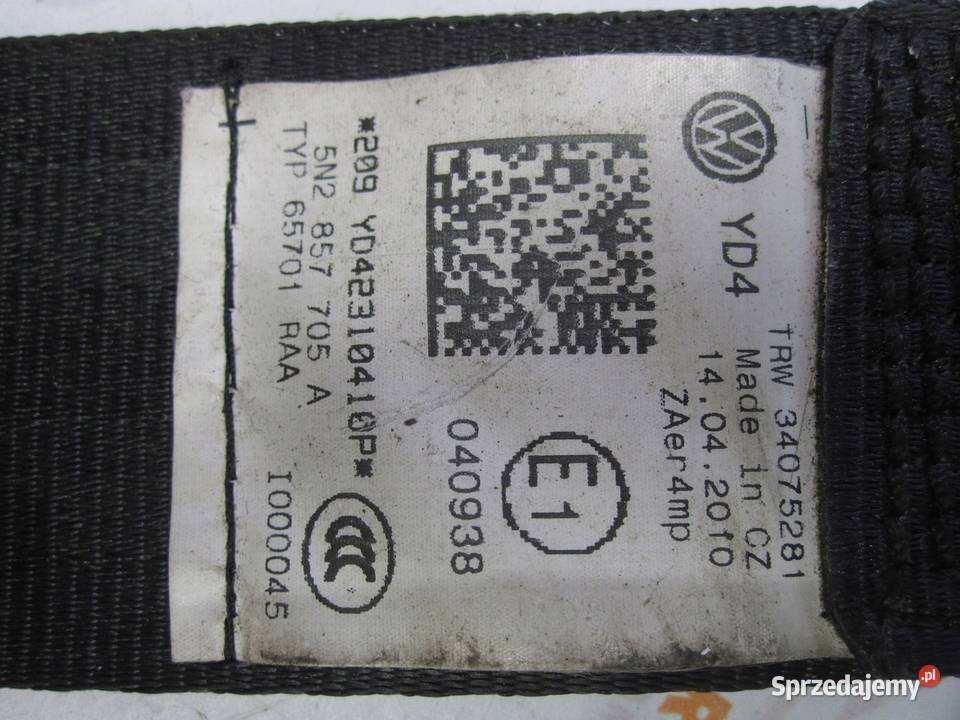 VOLKSWAGEN TIGUAN I 10r pas bezpieczeństwa lewy Kielce sprzedam