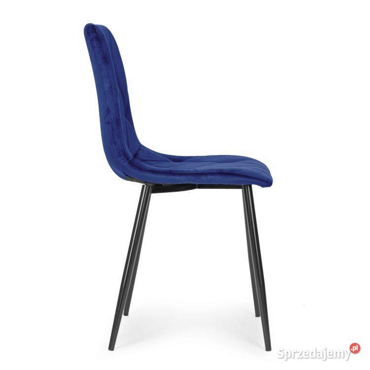 Komplet 4 krzeseł krzesło pikowane welurowe do 41cm