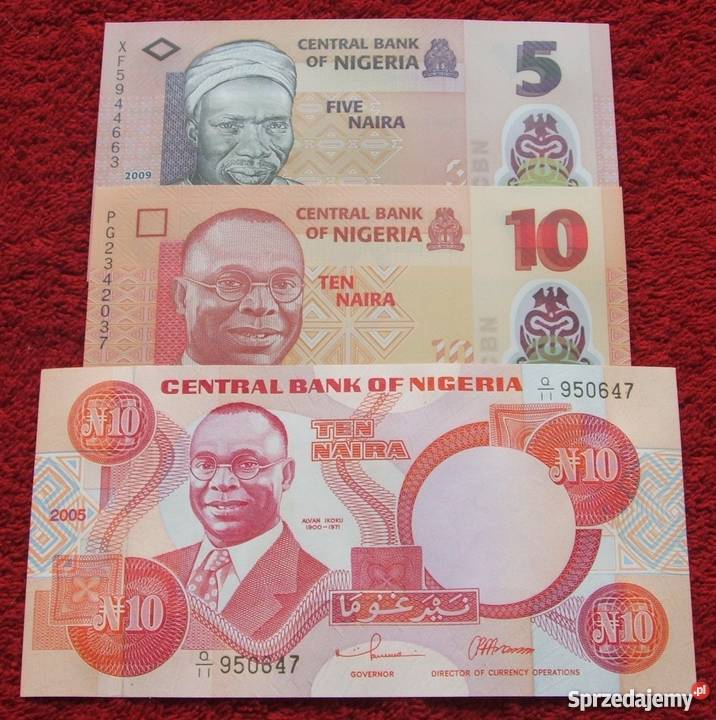 NIGERIA Kolekcjonerskie Banknoty Zestaw - 3 sztuk UNC