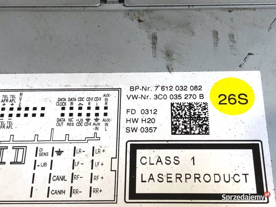 RADIO VW POLO V 3C0035270B ODTWARZACZ MULTIMEDIA osobowe podkarpackie