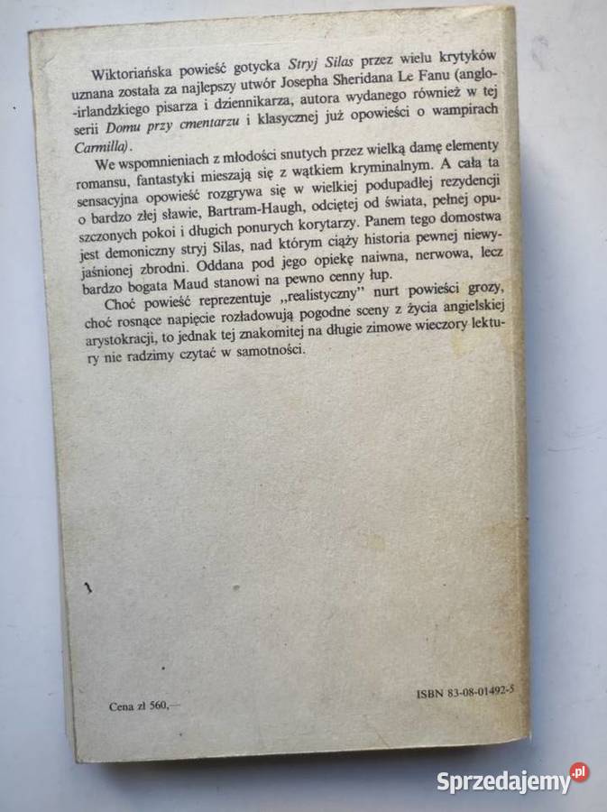 Stryj Silas Joseph Sheridan Le Fanu klasyczna