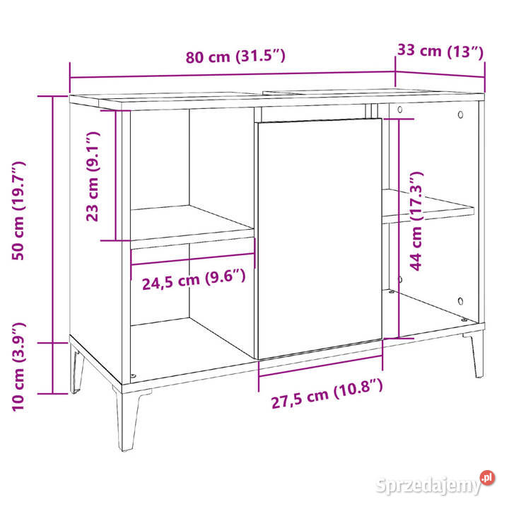 Szafka pod umywalkę dąb artisan 80x33x60 Warszawa