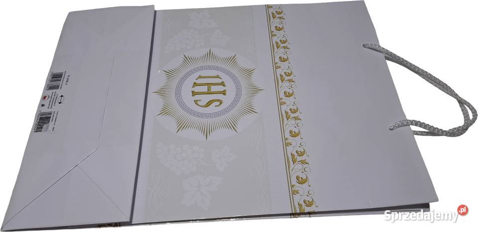 Torba papierowa Komunia Święta IHS 12x29x40 Czeladź