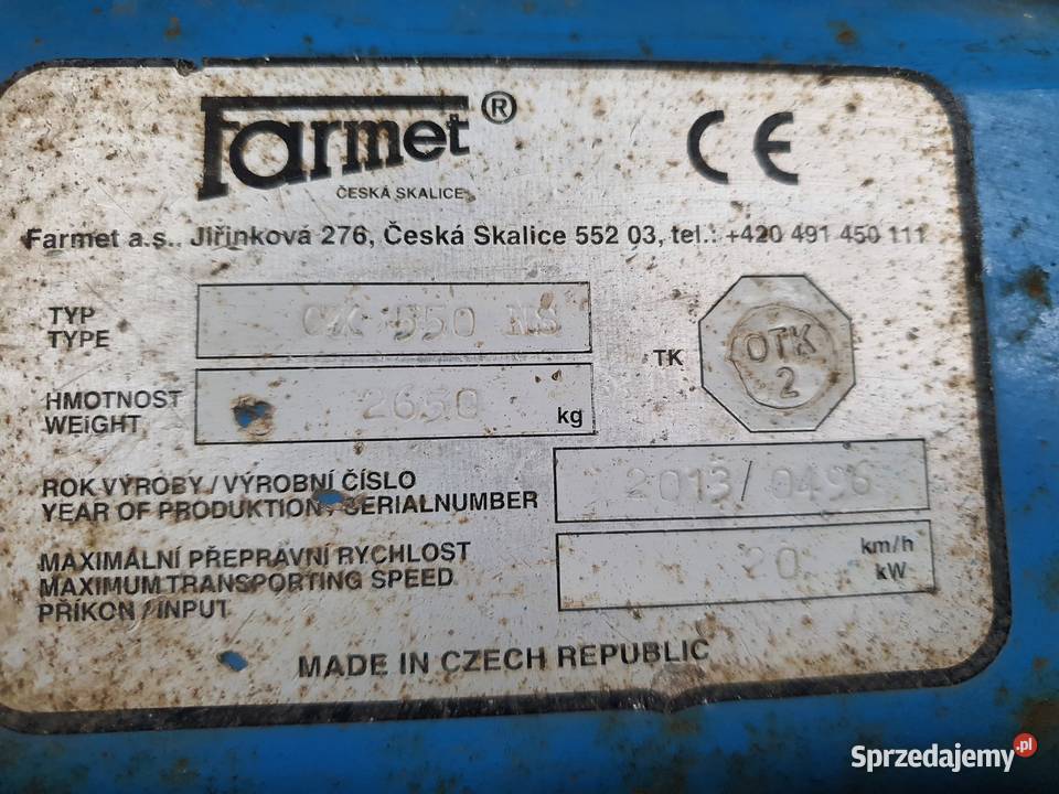 Agregat podorywkowy gruber Farmet GX 550