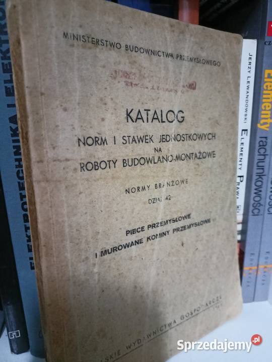 Katalog norm jednostkowych książki Warszawa Rok wydania 1965 Książki naukowe i popularnonaukowe