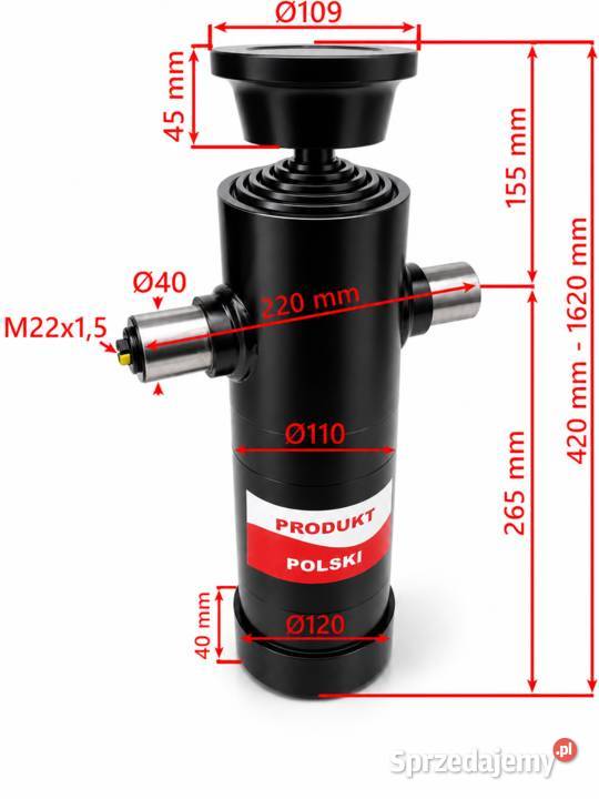 SIŁOWNIK HYDRAULICZNY TELESKOPOWY 1200 mm 120 Solec Kujawski sprzedam
