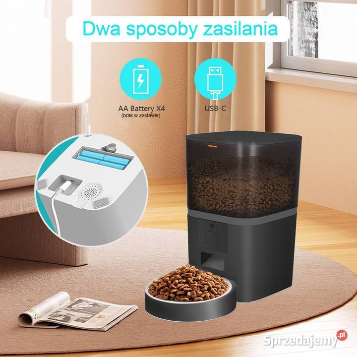 Dozownik karmy 6L WiFi podajnik karmy psakota Łódź