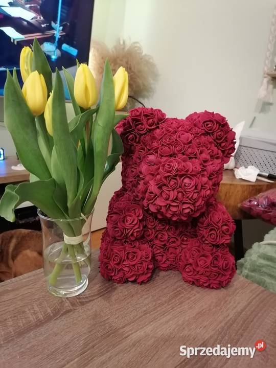Miś z róż prezent walentynki rozyczki Poznań