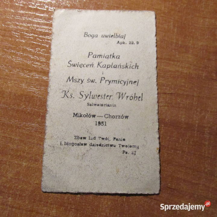 OBRAZEK PRYMICYJNY 1951 śląskie