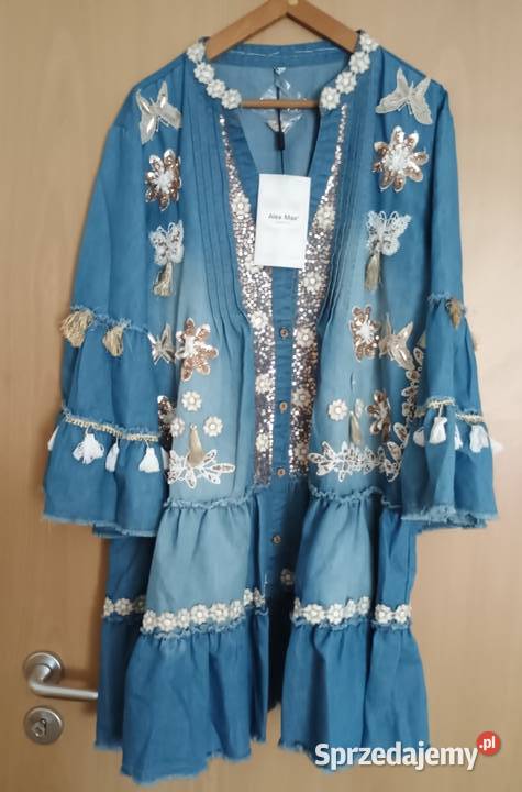boho sukienkatunika Alex z metką Z falbankami  Spódnice i sukienki Poznań