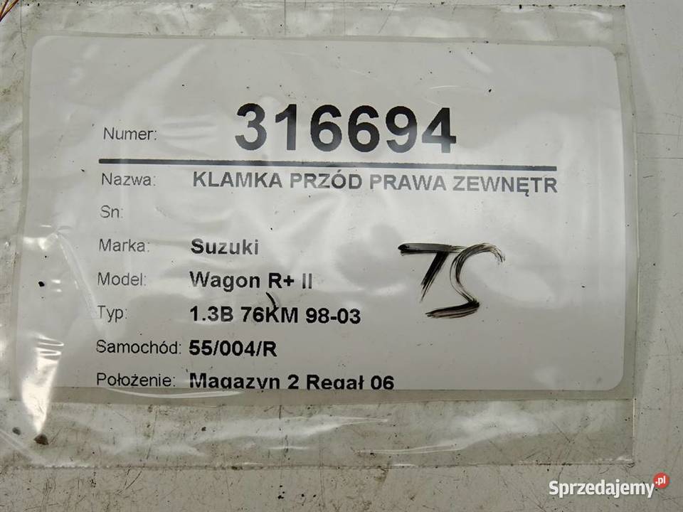 KLAMKA PRZÓD PRAWA ZEWNĘTRZNA SUZUKI WAGON R podkarpackie