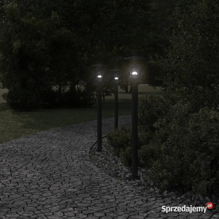 Lampy ogrodowe na słupku 3 czarne 100 stal mazowieckie Warszawa