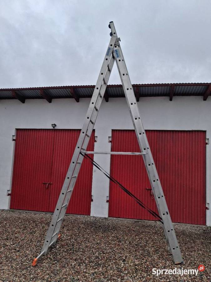 Drabina aluminiowa Krause 3x14 używana stan Wyszogród