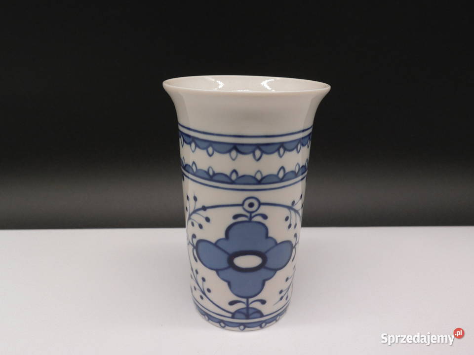 Porcelana Lichte Echt Kobalt Kubek Wazonik wzór Raszków