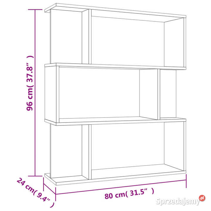 Regałpółka dąb sonoma 80x24x96 materiał mazowieckie Warszawa sprzedam