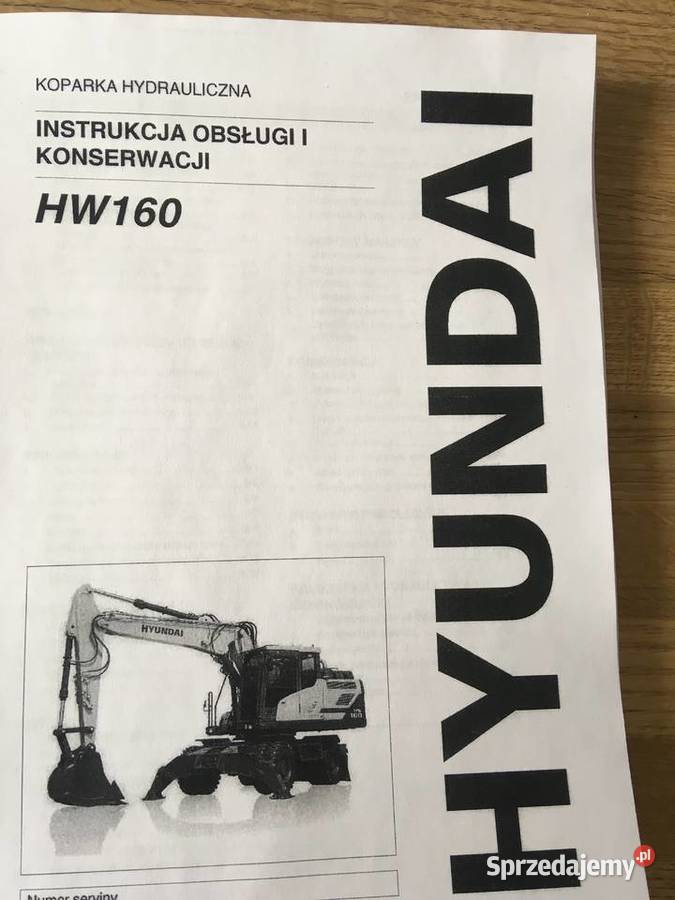 dtr instrukcja obsługi koparka hyundai hw160 i