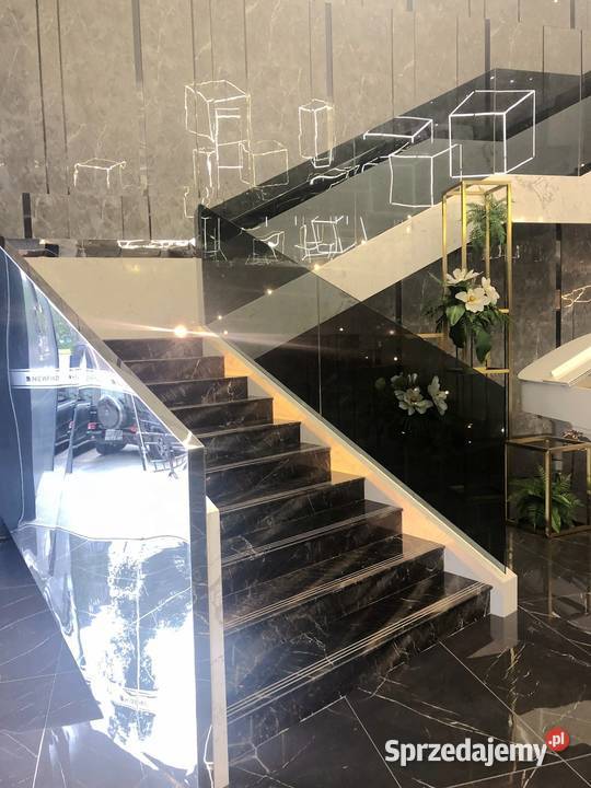 Czarne schody z marmuru płytki polerowane 120x30 Łask
