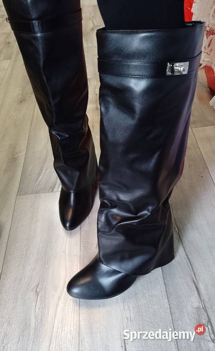 4243 Ekskluzywne czarne wygodne Kozaki kowbojki Kozaki Kraków