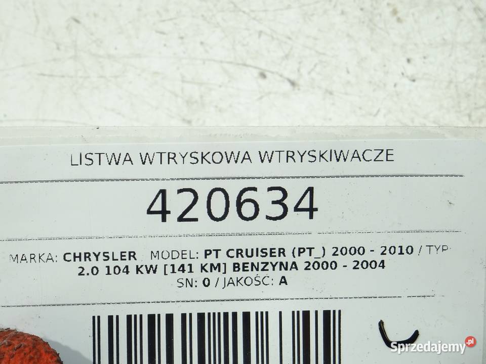 LISTWA WTRYSKOWA WTRYSKIWACZE CHRYSLER PT