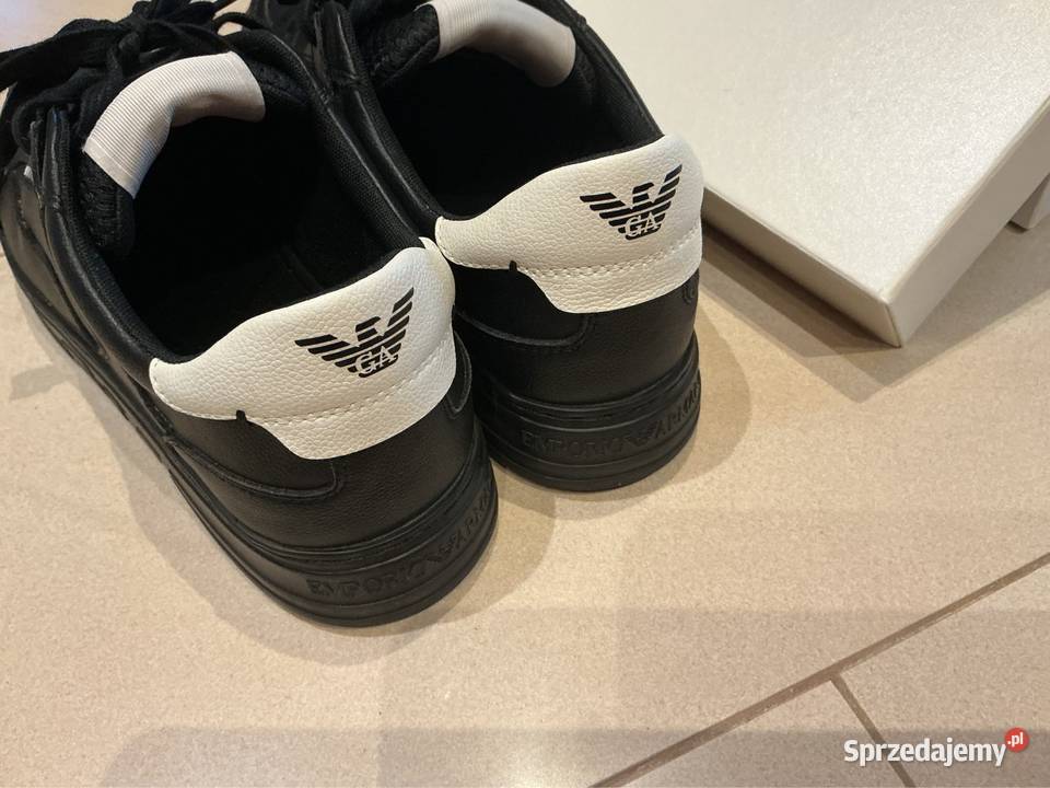 Sneakersy Skórzane Czarne Męskie Emporio Armani lubuskie Nowa Sól