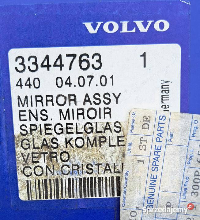 SZKŁO WKŁAD LUSTERKA LEWY VOLVO 440 460 3344763 dolnośląskie Mielęcin