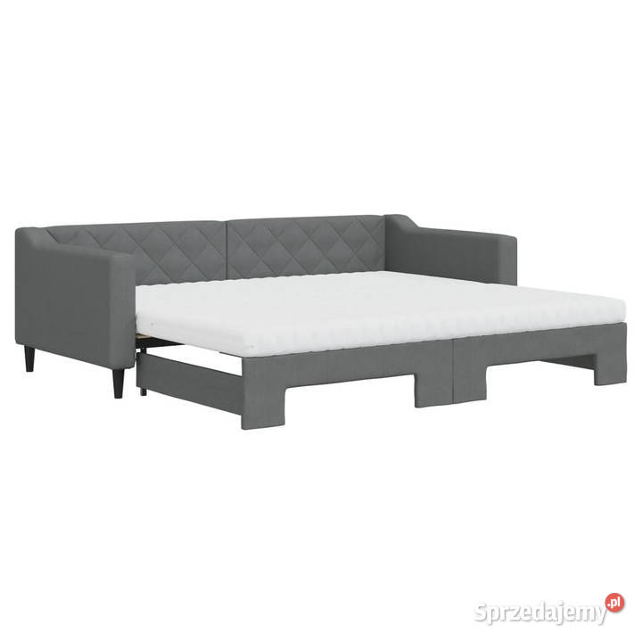 Sofa rozsuwana z materacami ciemnoszara tkanina Warszawa