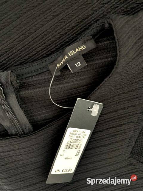 river island sukienka ołówkowa czarna siateczka Choszczno