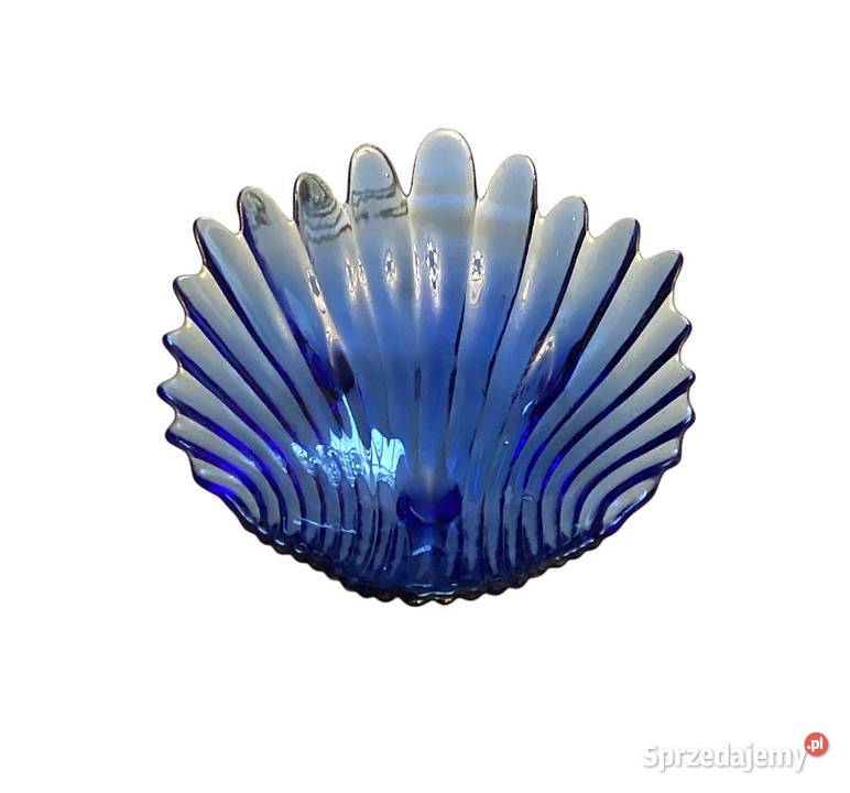 Szklany kobaltowy półmisek dekoracyjny