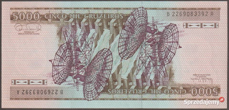 BRAZYLIA 5000 CRUZEIROS 1984 STAN BANKOWY UNC sprzedam