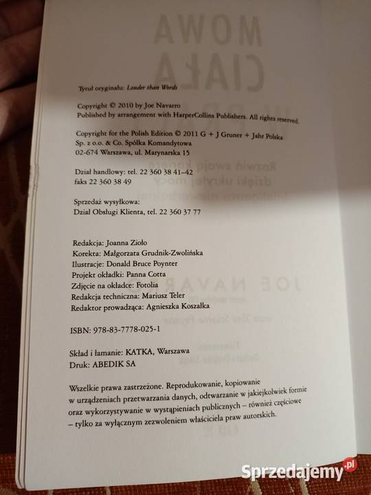 Mowa ciała w pracy Joe Navarro i Toni Sciarra ISBN 9788377780251 Poradniki, albumy i reportaże