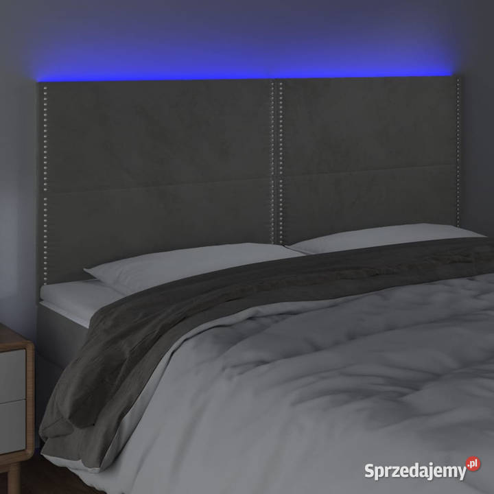 Zagłówek do łóżka z LED jasnoszary 160x5x118128 Warszawa