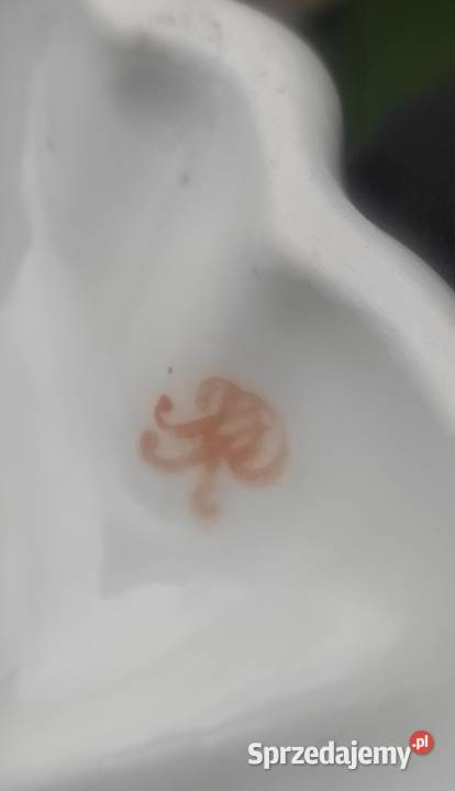 Porcelanowy świecznik trójramienny złocony Pabianice