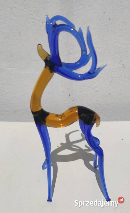 Murano Art Glass Jeleń Figurka Vintage ręcznie łódzkie Pabianice