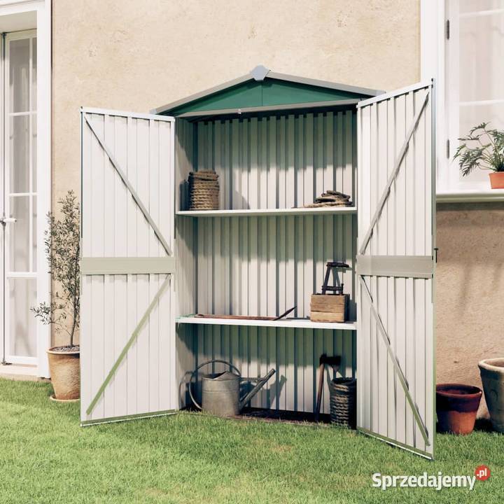 Szopa ogrodowa zielona 116x45x175 stal