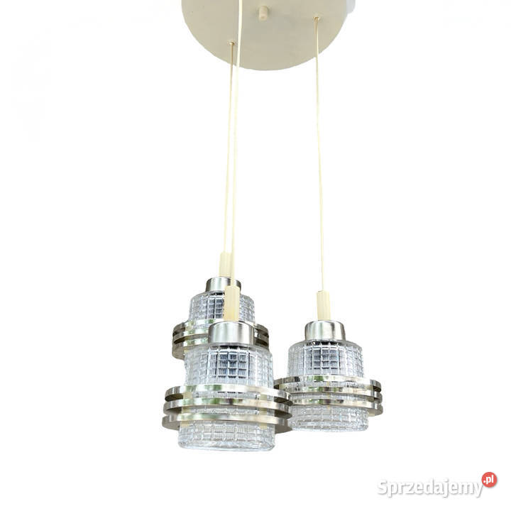 Żyrandol kaskadowy midcentury modern Pokrok Warszawa