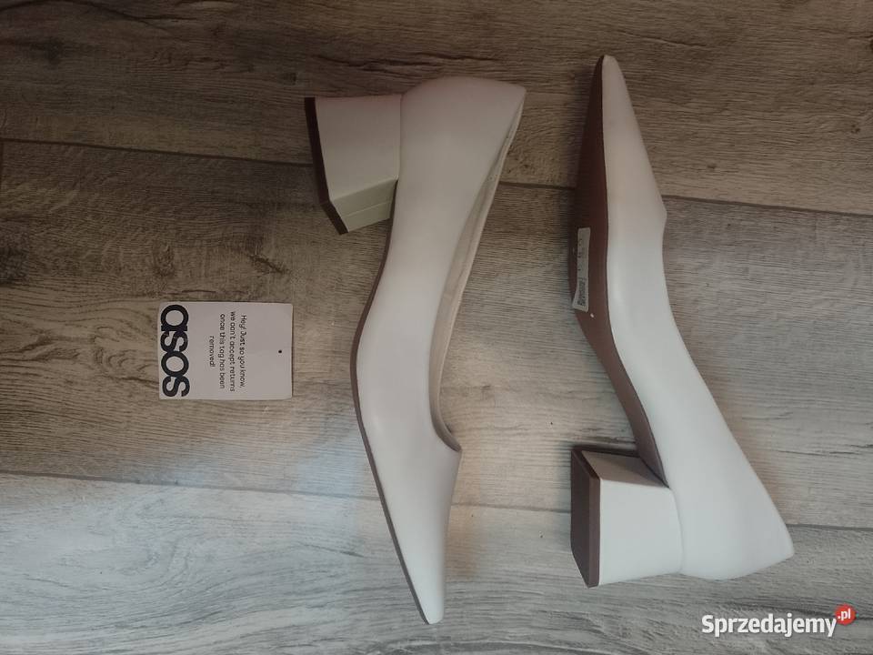 41 ASOS Design Białe czółenka wieczorowe w szpic 26cm Kraków