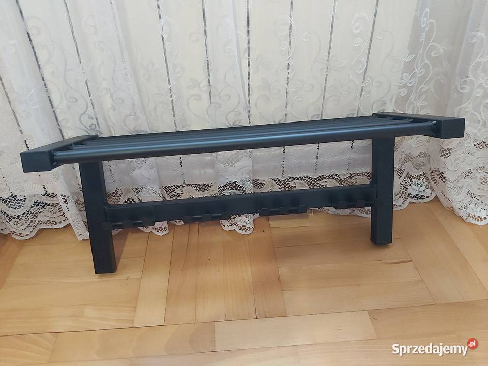 Wieszak na ubrania wiszący z półką czarny Przysietnica