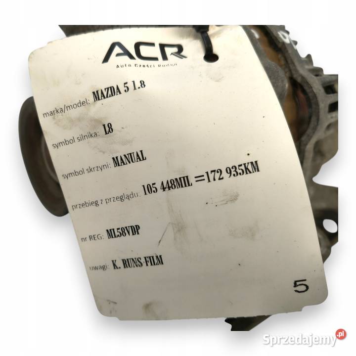 ALTERNATOR Mazda 5 3 6 18 20 MZR 90A LF1F lubelskie Chełm